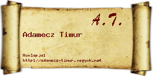 Adamecz Timur névjegykártya